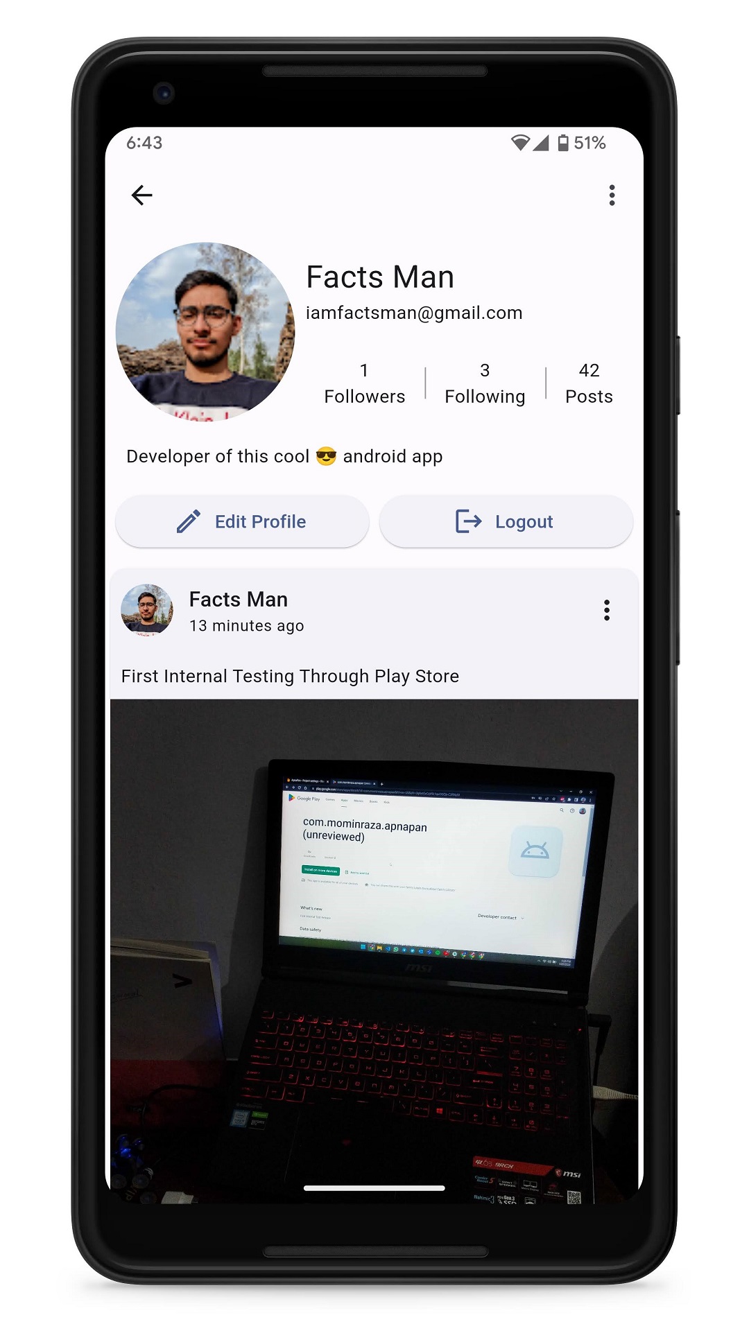 User Screen of ApnaPan App